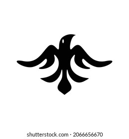 simple ancient crow logo vector