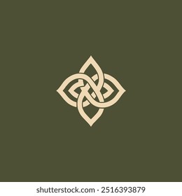 simple ancient rune knot culture logo vector illustration template design