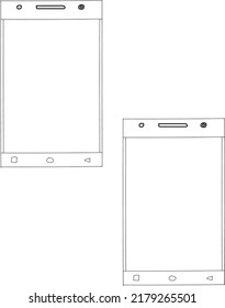 Simple Androiad Mobile Line Art desingn