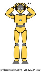 Simple android robot full body illustration