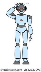 Simple android robot full body illustration