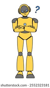 Simple android robot full body illustration