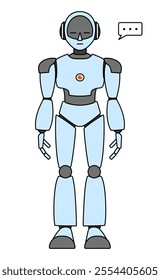 Simple android robot full body illustration