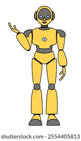 Simple android robot full body illustration