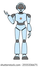 Simple android robot full body illustration