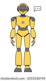 Simple android robot full body illustration