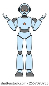 Simple android robot full body illustration