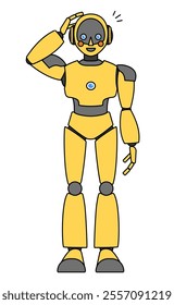 Simple android robot full body illustration