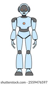 Simple android robot full body illustration