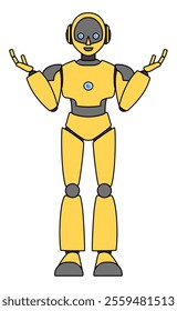 Simple android robot full body illustration