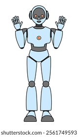 Simple android robot full body illustration