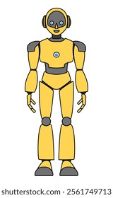 Simple android robot full body illustration