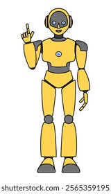 Simple android robot full body illustration