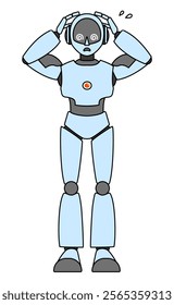 Simple android robot full body illustration