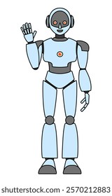 Simple android robot full body illustration