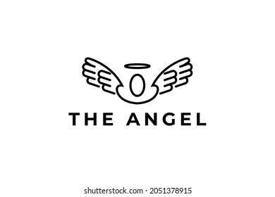 Simple Angel Logo Design Template Stock Vector (Royalty Free ...