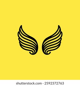 simple angel wings line logo vector illustration template design