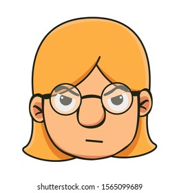 simple anggry cartoon icon design illustration