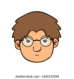 simple anggry cartoon icon design illustration