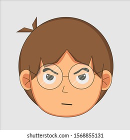 simple anggry cartoon icon design illustration