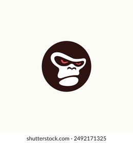 simple angry ape head logo design. Vector illustration angry gorilla monkey face. modern logo design vector icon template.