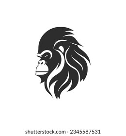 einfaches, wütender Gorilla-Kopf-wildes Tierlogo Vektorgrafik-Design