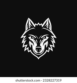 diseño de la plantilla de ilustración del vector del logotipo de lobo salvaje simple y enfadado