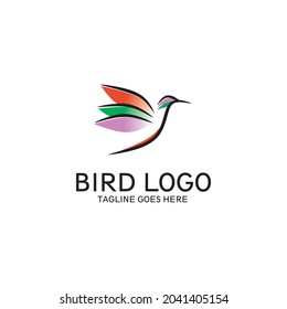 logotipo simple del vector de icono de ave animal