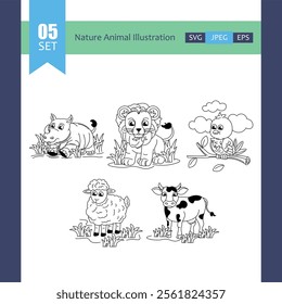 Simple Animal Drawings for Coloring