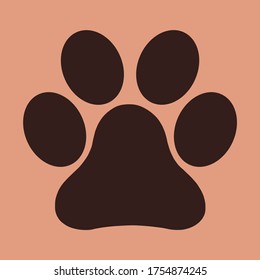 Simple animal footprint flat icon