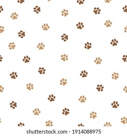 simple animal footprints pattern . white background. cute animal tracks. vector texture. trend print for wallpaper and textiles.