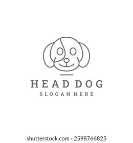  simple Animal Head Dog Logotype concept. Logo design template