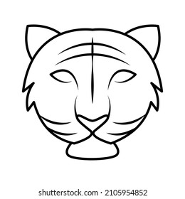 simple animal head icon with outline style