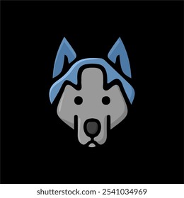 ícone simples cabeça animal vetor fundo preto para logotipo ou ícone