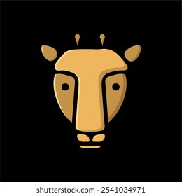 ícone simples cabeça animal vetor fundo preto para logotipo ou ícone