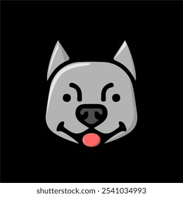 simple animal head icon vector black background for logo or icon
