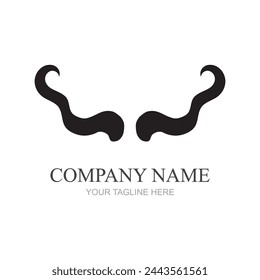 simple animal horn logo design vector illustration