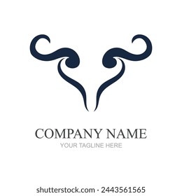 simple animal horn logo design vector illustration