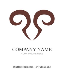 simple animal horn logo design vector illustration
