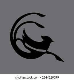 simple animal letter logo quetza
