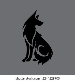 simple animal letter logo wolf