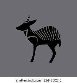 simple animal letter logo Zebra Duiker