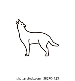 Simple animal line icon isolated. Wolf icon