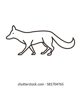 Simple animal line icon isolated. Fox icon