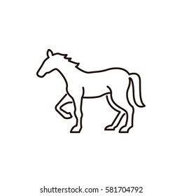 Simple animal line icon isolated. Horse