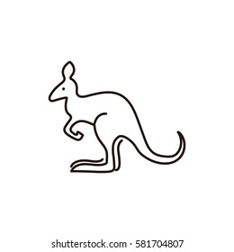 Simple animal line icon isolated. Kangaroo icon