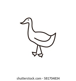 Simple animal line icon isolated. Geese icon