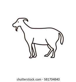Simple animal line icon isolated. Goat icon