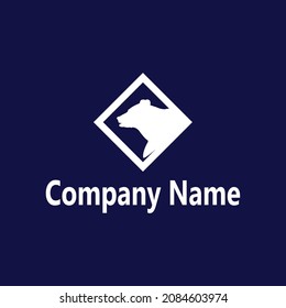 logotipo animal simple, logotipo del oso blanco fresco para representar su marca futura