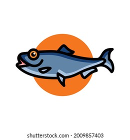 Simple Animal logo Design vector The American shad fish Unique